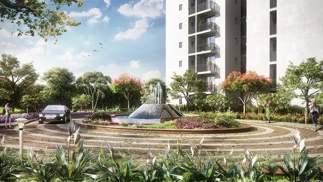 Godrej Habitat Gurgaon - entrance drop-off with fountain thumbnail