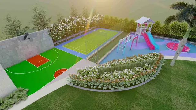 Adani Tatva Estates - sports courts and play area render thumbnail