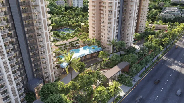 Ashiana Aaroham - aerial of towers, pool and landscaped deck thumbnail