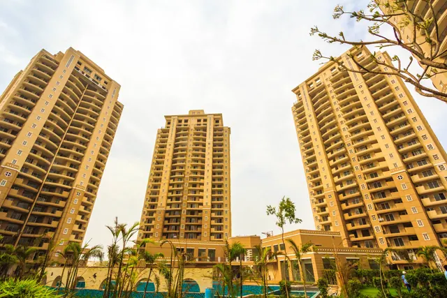ATS Kocoon Gurgaon - towers from podium, low angle thumbnail