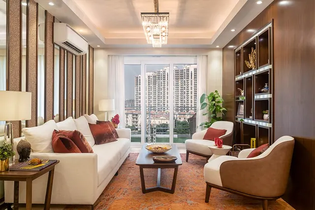 DLF Sky Court - sample apartment living room thumbnail