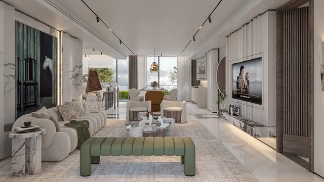 Elan The Emperor - living and dining interior render thumbnail