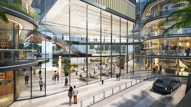 Elan Imperial - Glass-roofed atrium and drop-off (render) thumbnail