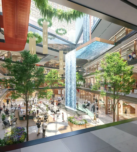 Elan Imperial - Atrium with waterfall and planters (render) thumbnail