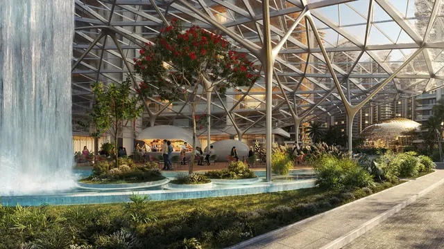 Elan The Presidential - dome atrium with waterfall render thumbnail