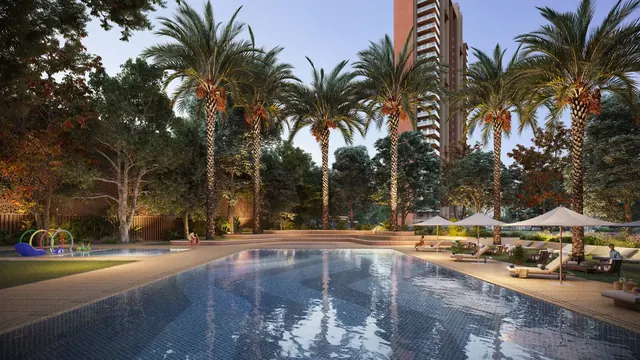Eldeco Fairway Reserve - swimming pool and palms render thumbnail