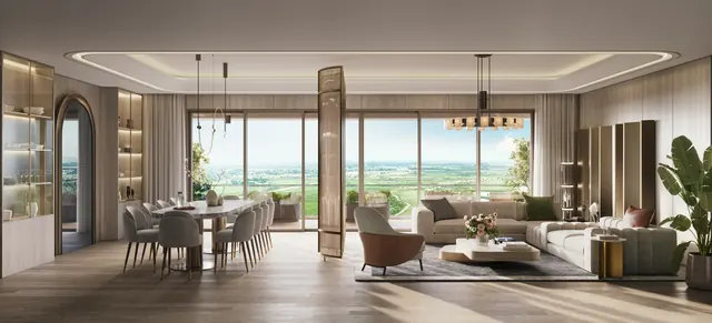 Eldeco Fairway Reserve - living and dining interior render thumbnail
