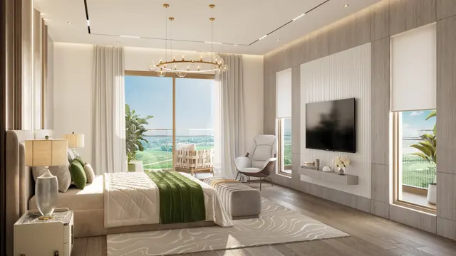 Eldeco Fairway Reserve - penthouse master bedroom interior render thumbnail