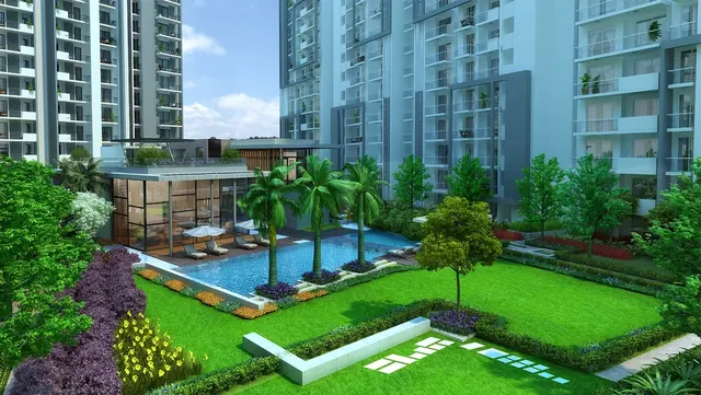 Godrej Oasis - pool and landscaped lawn thumbnail