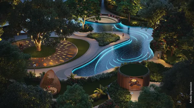 M3M Forestia West - night water garden thumbnail