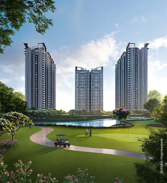 M3M Golf Hills - towers over golf course (portrait) thumbnail
