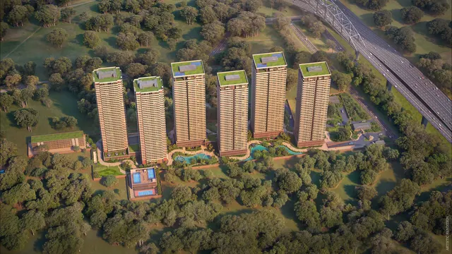 Max Estates 360 - aerial view of towers and greens (render) thumbnail
