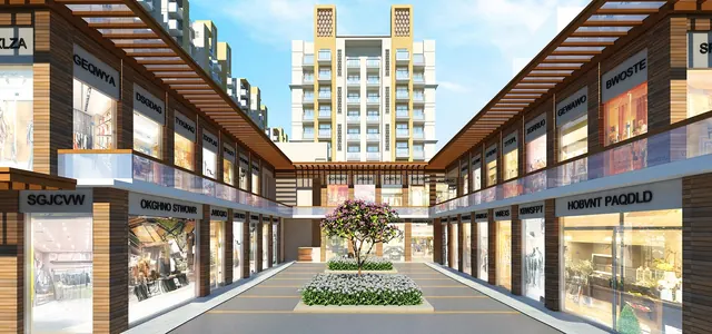 Signature Global Signum 93-2 - Artistic impression of the central courtyard with shops thumbnail