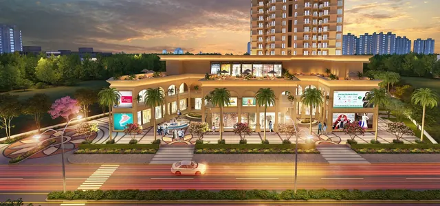 Signature Global Signum 95 - Artistic impression of the retail block at dusk thumbnail
