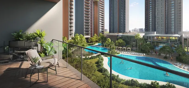 Signature Global Titanium SPR - pool view from balcony thumbnail
