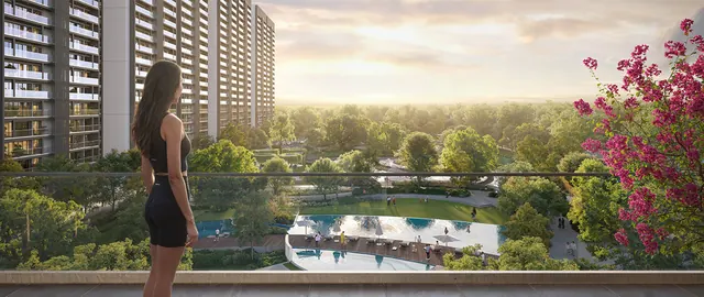 Smartworld Nature's Court - balcony view over landscape and pool thumbnail