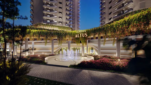 Sobha Altus - entrance plaza with fountain (brochure) thumbnail